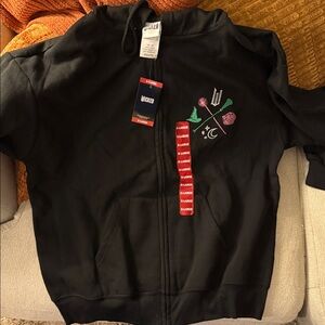 Onward Black Hoodie with Embroidered Design